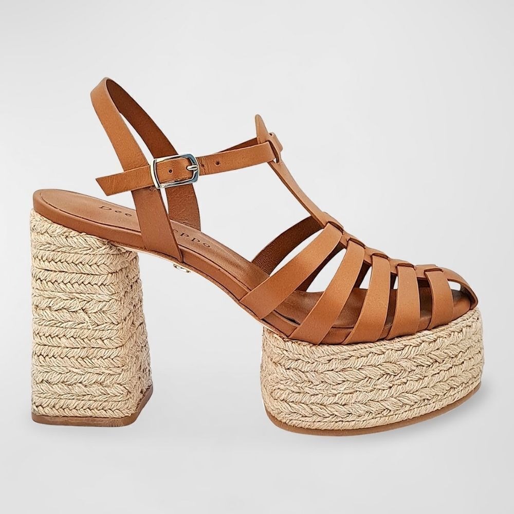 Dee Ocleppo Womens Tulum High Heel Platform Espadrille Fisherman Sandals